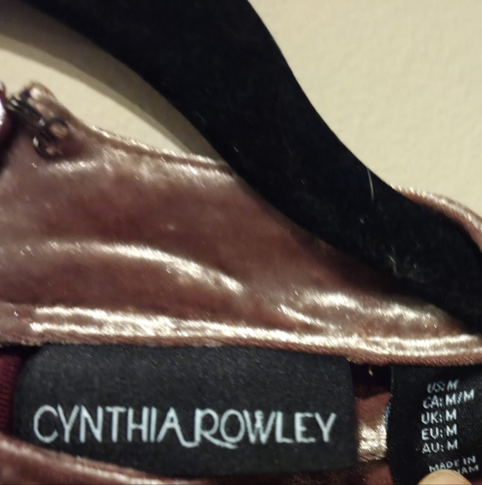 Cynthia Rowley Brown Sleeveless Crushed Velvet Dress in Warm Brown Size Medium - Picture 3 of 5